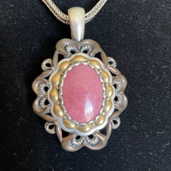 Carolyn Pollack 925 Sterling Copper Brass and Pink Rhodonite Stone Necklace - Picture 16 of 16